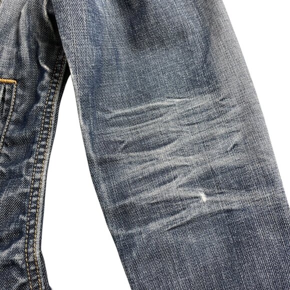 Vintage Y2K Gap Denim Jean Jacket Thrashed Distressed Grunge Size Small - Picture 13 of 16